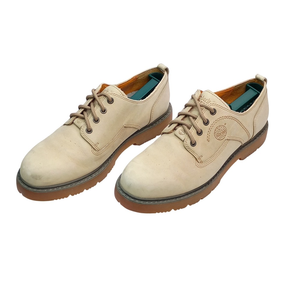 Timberland 970 Oxford Shoes Men Size 9.5M Beige Leather Lace Up Gum Sole